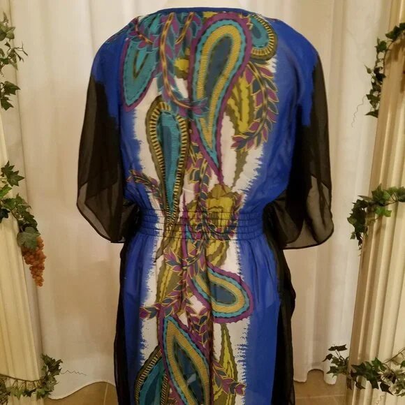 Bisou Bisou Blue with pattern sheer NWOT 14 - Picture 4 of 6